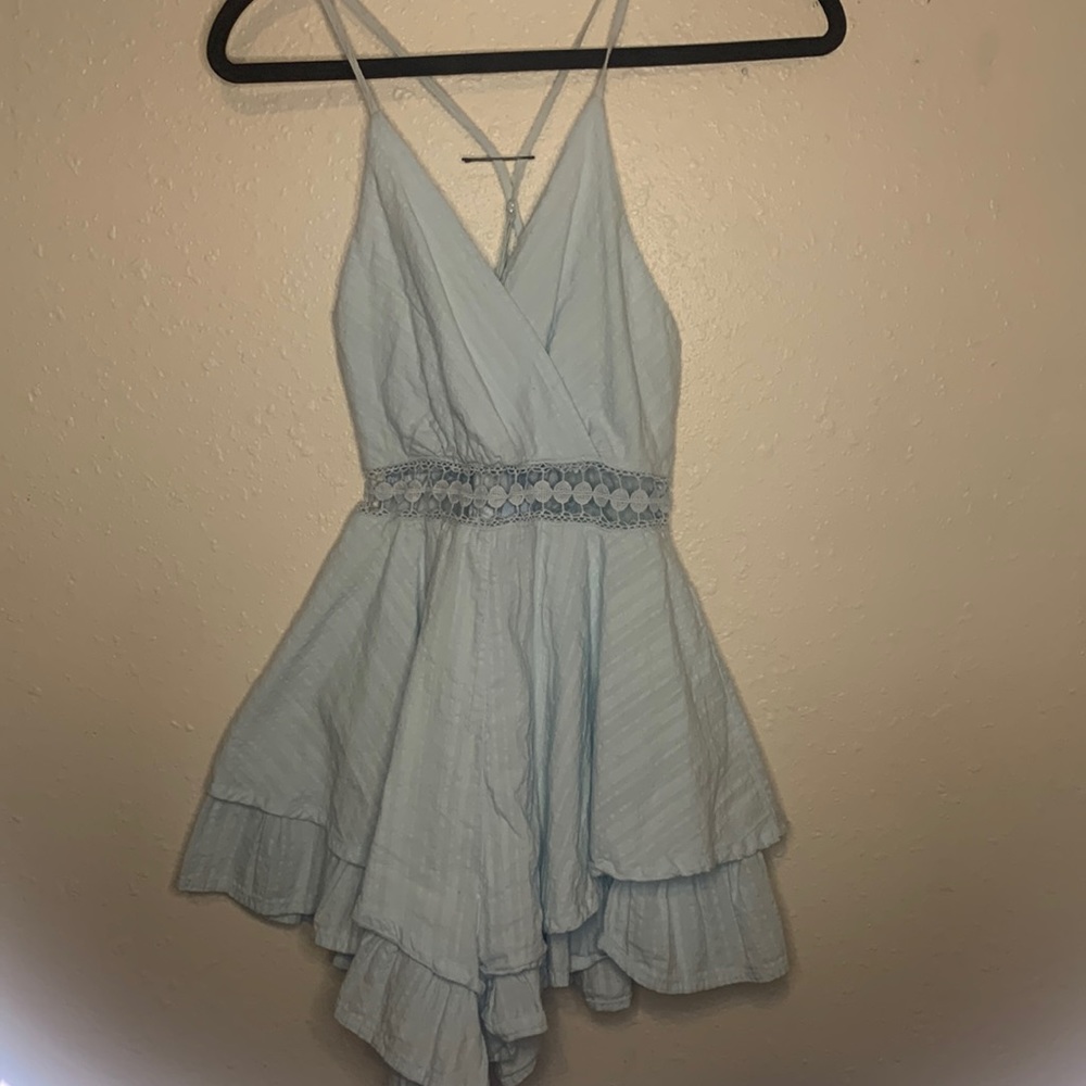 Blue ruffle romper
